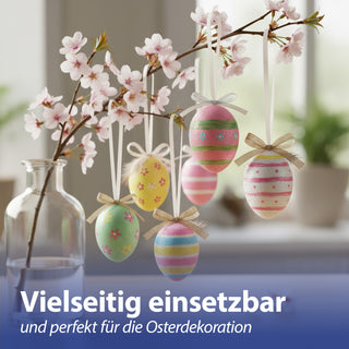 DIY Ostereier 6er Set zum Bemalen Styropor 8x12cm Styropor-Eier Osterdekoration Osternest Basteln Eier kreativ gestalten
