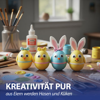 DIY Ostereier 6er Set zum Bemalen Styropor 8x12cm Styropor-Eier Osterdekoration Osternest Basteln Eier kreativ gestalten