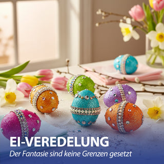 DIY Ostereier 6er Set zum Bemalen Styropor 8x12cm Styropor-Eier Osterdekoration Osternest Basteln Eier kreativ gestalten