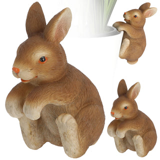 Blumentopfanhänger Hase 3er Set 5,5x10x5cm Polyresin Blumentopf Gartenzaun Häschen Osterhase Osterdekoration Topfhänger