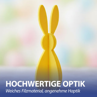 Hase zum Aufstellen 4er Set 'Rabbit' Polyester Filz H:20cm/30cm weiß gelb pink grün Osterdekoration Osterhase zum Stecken Dekofigur Steckfigur