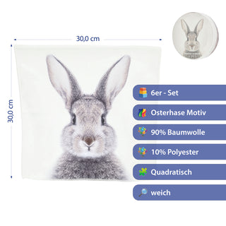 Magisches Handtuch Hase 6er Set 30x30cm Baumwolle Waschlappen Zaubertuch Zauberhandtuch Tuch Osterhase Ostergeschenk