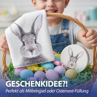 Magisches Handtuch Hase 6er Set 30x30cm Baumwolle Waschlappen Zaubertuch Zauberhandtuch Tuch Osterhase Ostergeschenk