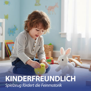 Hüpfendes Küken zum Aufziehen 12er Set Display | 5x8x7cm gelb Kunststoff Plüsch | Aufziehspielzeug Osterdekoration Osterküken