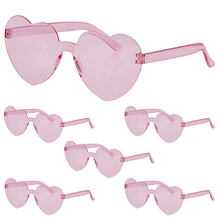 Partybrille Herz rosa 6er Set Kunststoff 13,5x5,5cm Herzbrille Partyaccessoire Fasching Karneval JGA Mottoparty