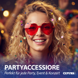 Partybrille Herz rot 6er Set Kunststoff 13,5x5,5cm Herzbrille Partyaccessoire Fasching Karneval JGA Mottoparty