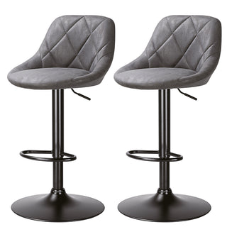 1/2x Barhocker Lounge gepolstert grau 49x103x47cm Polyester Eisen Hocker höhenverstellbar Tragkraft 150 Kg Barzubehör Barstuhl Stuhl Tresenhocker