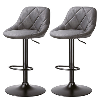 1/2x Barhocker Lounge gepolstert grau 49x103x47cm Polyester Eisen Hocker höhenverstellbar Tragkraft 150 Kg Barzubehör Barstuhl Stuhl Tresenhocker