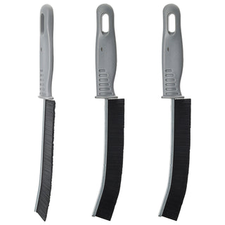 Fugenbürste 3er Set Kunststoff Edelstahl 22x2x1cm Reinigungsbürste für Bad Küche Universalbürste Spaltbürste ultraschmal mit Borsten