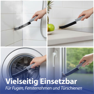 Fugenbürste 3er Set Kunststoff Edelstahl 22x2x1cm Reinigungsbürste für Bad Küche Universalbürste Spaltbürste ultraschmal mit Borsten