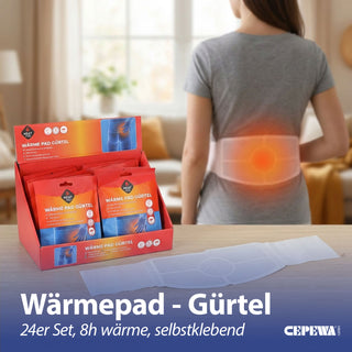 Wärmepad Gürtel 24er Display Polyester Aktivkohle Eisenpulver 8h Wärme Gürtel Muskelentspannung Thermopad Wärmetherapie