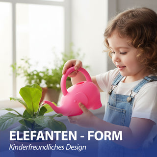 Gießkanne Elefant Kunststoff rosa/hellblau 24x20x12cm 1,5 Liter Kinder-Gießkanne Kanne Wasserkanne Gartenzubehör Motivkanne zum Gießen für Blumen