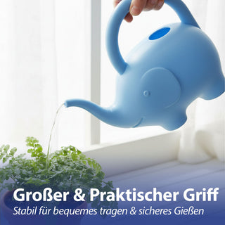 Gießkanne Elefant Kunststoff rosa/hellblau 24x20x12cm 1,5 Liter Kinder-Gießkanne Kanne Wasserkanne Gartenzubehör Motivkanne zum Gießen für Blumen