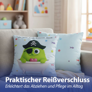 Kissen Mutmacher gelb / rosa / flieder / blau 40x40cm Baumwolle 180g Polyesterfüllung Reißverschluss Kuschelkissen einseitig bedruckt