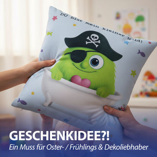 Kissen Mutmacher gelb / rosa / flieder / blau 40x40cm Baumwolle 180g Polyesterfüllung Reißverschluss Kuschelkissen einseitig bedruckt