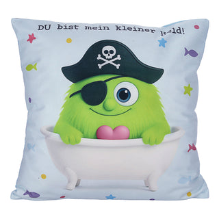Kissen Mutmacher gelb / rosa / flieder / blau 40x40cm Baumwolle 180g Polyesterfüllung Reißverschluss Kuschelkissen einseitig bedruckt
