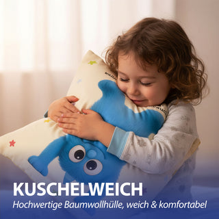 Kissen Mutmacher gelb / rosa / flieder / blau 40x40cm Baumwolle 180g Polyesterfüllung Reißverschluss Kuschelkissen einseitig bedruckt