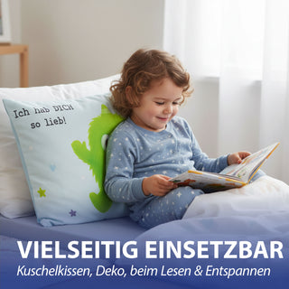 Kissen Mutmacher rosa / flieder / hellblau / blau 40x25cm Baumwolle 180g Polyesterfüllung Reißverschluss Kuschelkissen einseitig bedruckt