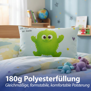 Kissen Mutmacher rosa / flieder / hellblau / blau 40x25cm Baumwolle 180g Polyesterfüllung Reißverschluss Kuschelkissen einseitig bedruckt