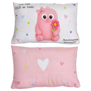 Kissen Mutmacher rosa / flieder / hellblau / blau 40x25cm Baumwolle 180g Polyesterfüllung Reißverschluss Kuschelkissen einseitig bedruckt