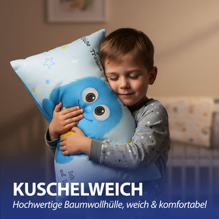 Kissen Mutmacher rosa / flieder / hellblau / blau 40x25cm Baumwolle 180g Polyesterfüllung Reißverschluss Kuschelkissen einseitig bedruckt
