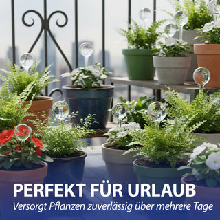 Bewässerungskugel 4er Set 7x28cm Kunststoff transparent/blau Fassungsvermögen 250ml Bewässerungssystem Durstkugel Wasserspender