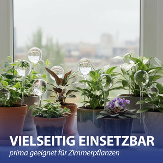 Bewässerungskugel 4er Set 7x28cm Kunststoff transparent/blau Fassungsvermögen 250ml Bewässerungssystem Durstkugel Wasserspender