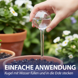 Bewässerungskugel 4er Set 7x28cm Kunststoff transparent/blau Fassungsvermögen 250ml Bewässerungssystem Durstkugel Wasserspender