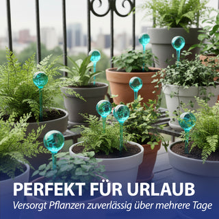 Bewässerungskugel 4er Set 7x28cm Kunststoff blau Fassungsvermögen 250ml Bewässerungssystem Durstkugel Wasserspender
