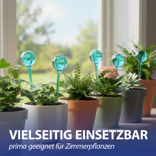 Bewässerungskugel 4er Set 7x28cm Kunststoff blau Fassungsvermögen 250ml Bewässerungssystem Durstkugel Wasserspender