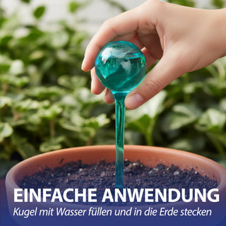 Bewässerungskugel 4er Set 7x28cm Kunststoff blau Fassungsvermögen 250ml Bewässerungssystem Durstkugel Wasserspender