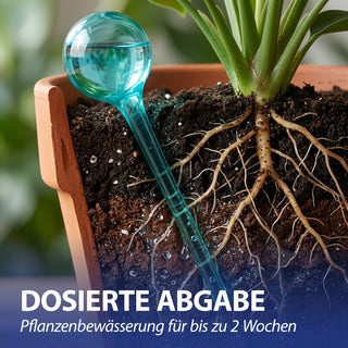 Bewässerungskugel 4er Set 7x28cm Kunststoff blau Fassungsvermögen 250ml Bewässerungssystem Durstkugel Wasserspender