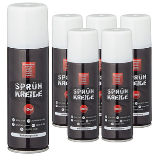 6/24x Kreidespray Weiß Set 4,5x15x5cm VOC 32% Dosenvolumen 175ml Sprühkreide Markierungsspray Dosenspray wasserlöslich Kreidefarbe temporär