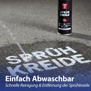 6/24x Kreidespray Weiß Set 4,5x15x5cm VOC 32% Dosenvolumen 175ml Sprühkreide Markierungsspray Dosenspray wasserlöslich Kreidefarbe temporär
