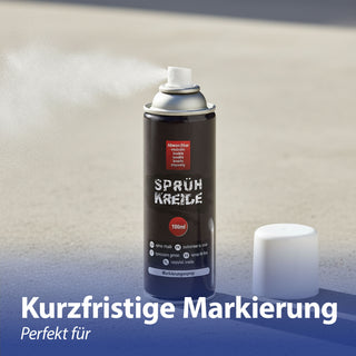 6/24x Kreidespray Weiß Set 4,5x15x5cm VOC 32% Dosenvolumen 175ml Sprühkreide Markierungsspray Dosenspray wasserlöslich Kreidefarbe temporär