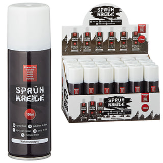 6/24x Kreidespray Weiß Set 4,5x15x5cm VOC 32% Dosenvolumen 175ml Sprühkreide Markierungsspray Dosenspray wasserlöslich Kreidefarbe temporär