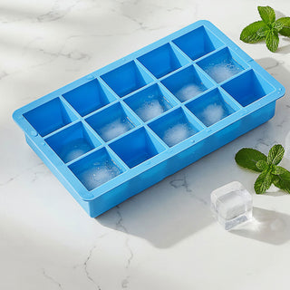 Eiswürfelform 2er Set 19x22x4cm Silikon schwarz blau Gefrierform Küchenzubehör Eiswürfelmaker BPA frei lebensmittelecht 15 Würfel