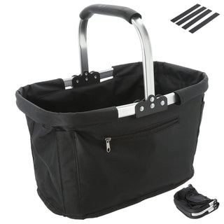 Einkaufskorb faltbar rot|blau|schwarz Aluminium Polyester 600D 42x40x28cm Korb Tragekorb Shopper mit Griff Picknickkorb gestützter Boden verstärkt