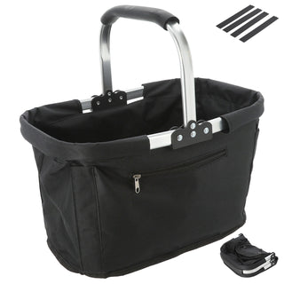 Einkaufskorb faltbar rot|blau|schwarz Aluminium Polyester 600D 42x40x28cm Korb Tragekorb Shopper mit Griff Picknickkorb gestützter Boden verstärkt