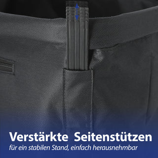 Einkaufskorb faltbar schwarz Aluminium Polyester 600D 42x40x28cm Korb Tragekorb Shopper mit Griff Picknickkorb gestützter Boden verstärkt