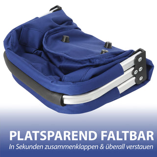 Einkaufskorb faltbar blau Aluminium Polyester 600D 42x40x28cm Korb Tragekorb Shopper mit Griff Picknickkorb gestützter Boden verstärkt