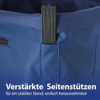 Einkaufskorb faltbar blau Aluminium Polyester 600D 42x40x28cm Korb Tragekorb Shopper mit Griff Picknickkorb gestützter Boden verstärkt