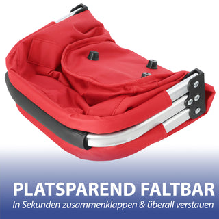 Einkaufskorb faltbar rot|blau|schwarz Aluminium Polyester 600D 42x40x28cm Korb Tragekorb Shopper mit Griff Picknickkorb gestützter Boden verstärkt