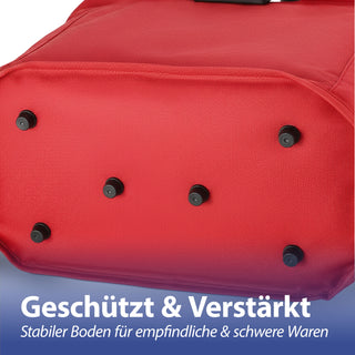 Einkaufskorb faltbar rot|blau|schwarz Aluminium Polyester 600D 42x40x28cm Korb Tragekorb Shopper mit Griff Picknickkorb gestützter Boden verstärkt