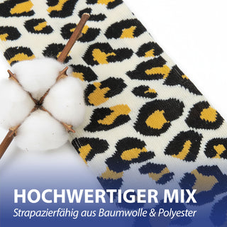 Damensocken Animal 4er Pack onesize 36-42 mehrfarbig 4 Design Polyester Baumwolle Elasthan Strümpfe Motivsocken Socken Animalprints
