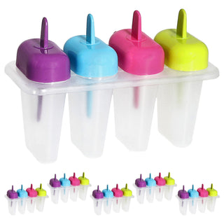 Eisform für Speiseeis 6x4er Set für 24 Eis 15,5x10x7,5cm Kunststoff Gefrierform DIY Eis Popsicle wiederverwendbar Gefrierfach