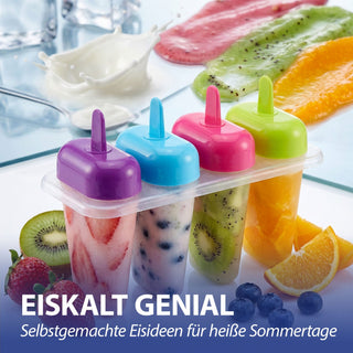 Eisform für Speiseeis 6x4er Set für 24 Eis 15,5x10x7,5cm Kunststoff Gefrierform DIY Eis Popsicle wiederverwendbar Gefrierfach