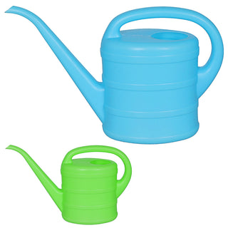 Gießkanne 2er Set je 1 Liter Kunststoff blau grün 19x27x9cm Kanne Wasserkanne Gartenzubehör Pflanzenpflege Bewässerung Gießen