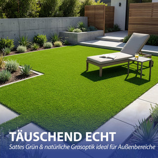 Rasen künstlich 4 Bahnen á 180x30cm Kunststoff Balkon Garten Terrasse Grünfläche Bodenbelag Outdoor Indoor Rasenteppich zuschneidbar