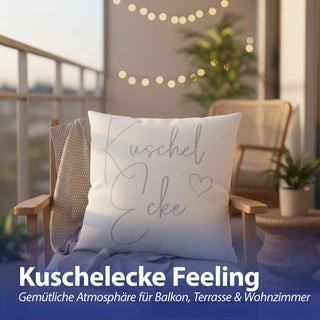 Outdoor Kissen 'Lieblingsplatz' 45x45x10cm weiß Polyester 350g Füllung wasser- und schmutzabweisend Reißverschluss